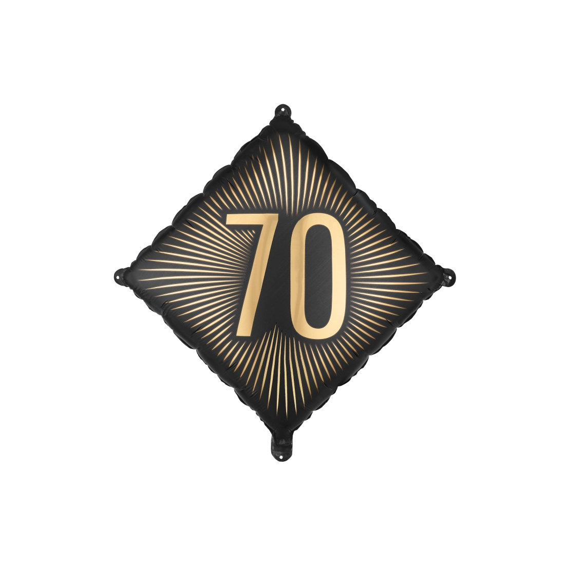 Černý fóliový balón 70 se zlatým nápisem, 46 × 46 cm